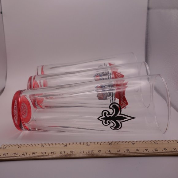 Set of Three New Orleans Saints Budweiser Proud Sponsor of the NFL Beer Glasses - Picture 7 of 9